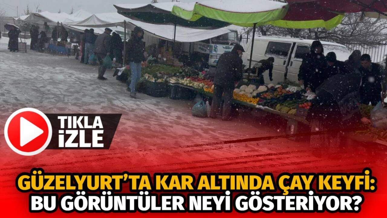 Aksaray’ın Güzelyurt ilçesinde etkili olan kar yağışı sürerken, vatandaşların kar