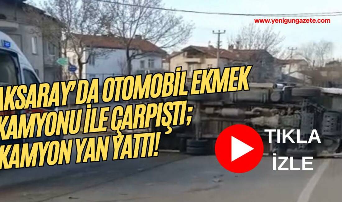 Pınar Mahallesi’nden Kurtuluş Mahallesi’ne çıkan rampada otomobil ile kamyonetin çarpıştığı
