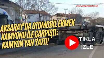 Pınar Mahallesi’nden Kurtuluş Mahallesi’ne çıkan rampada otomobil ile kamyonetin çarpıştığı