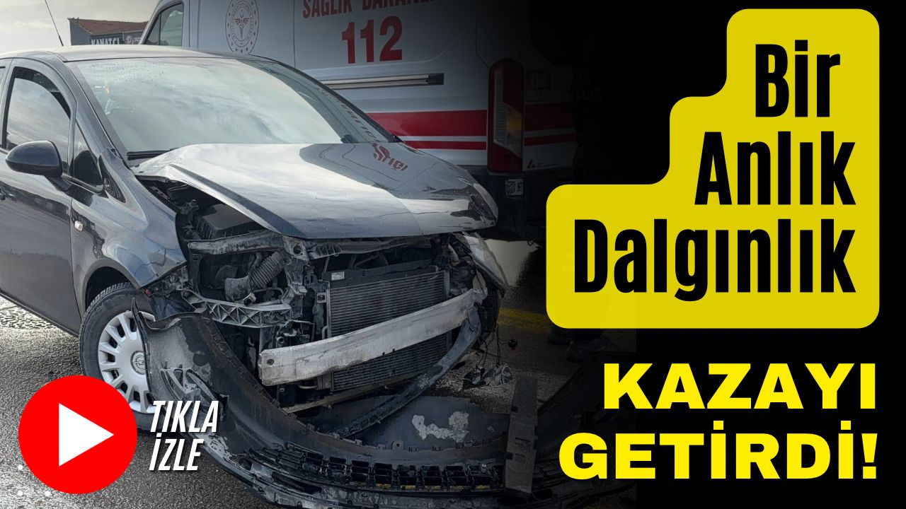 Aksaray Hacılar Harmanı Mahallesi’nde iki otomobilin çarpıştığı kazada maddi hasar