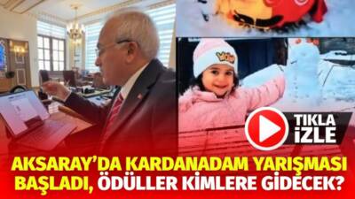 Vali Mehmet Ali Kumbuzoğlu öncülüğünde Aksaray’da kar tatilinde kardanadam yapma