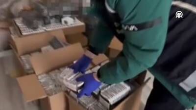Kayseri'de İl Emniyet Müdürlüğü ekipleri tarafından 523 bin 600 makaron