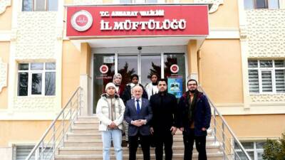 Aksaray’da öğrenim gören uluslararası öğrenciler, İl Müftüsü Veysel Işıldar’ı ziyaret