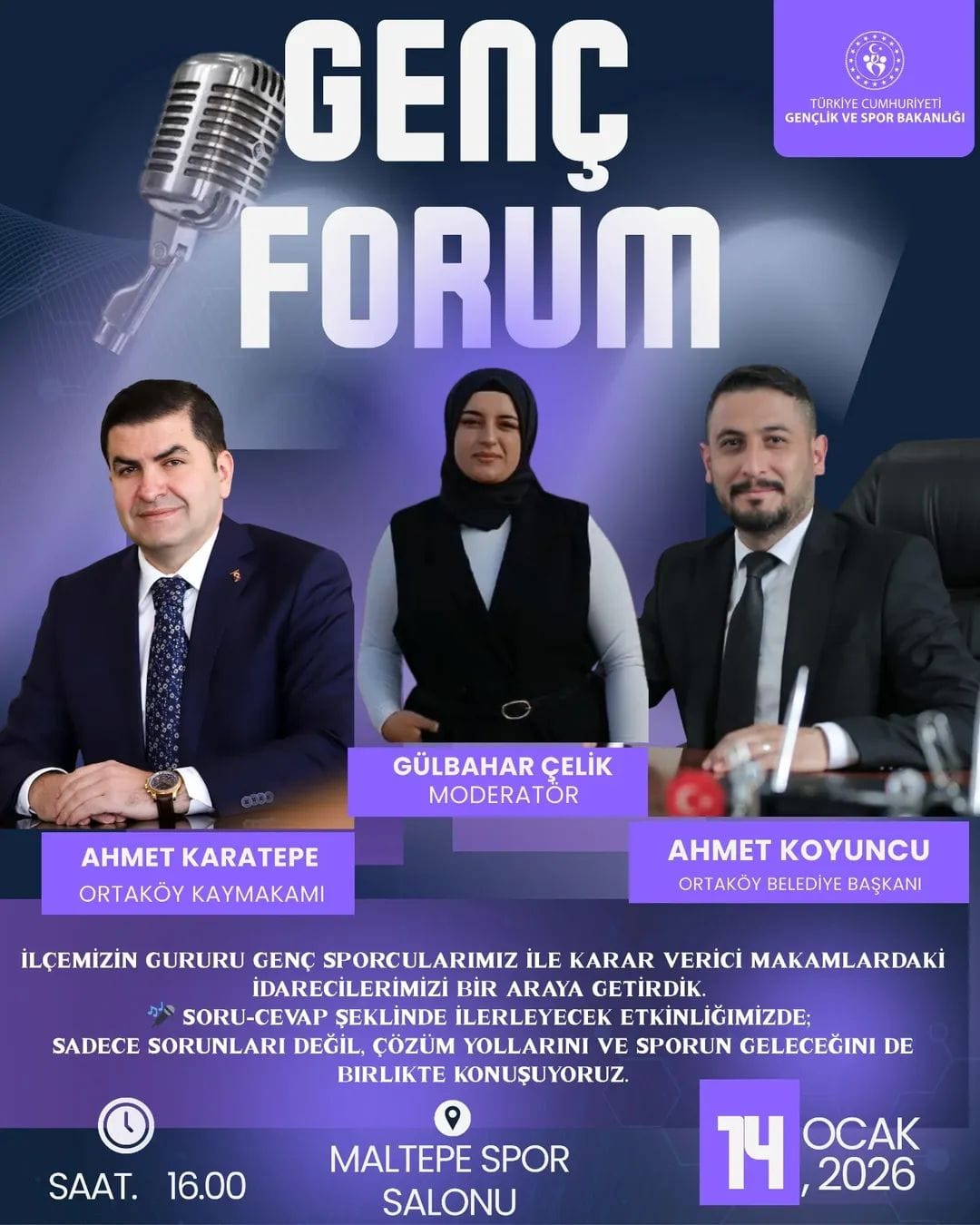 Ortaköy Gençlik ve Spor İlçe Müdürlüğü tarafından organize edilen Genç
