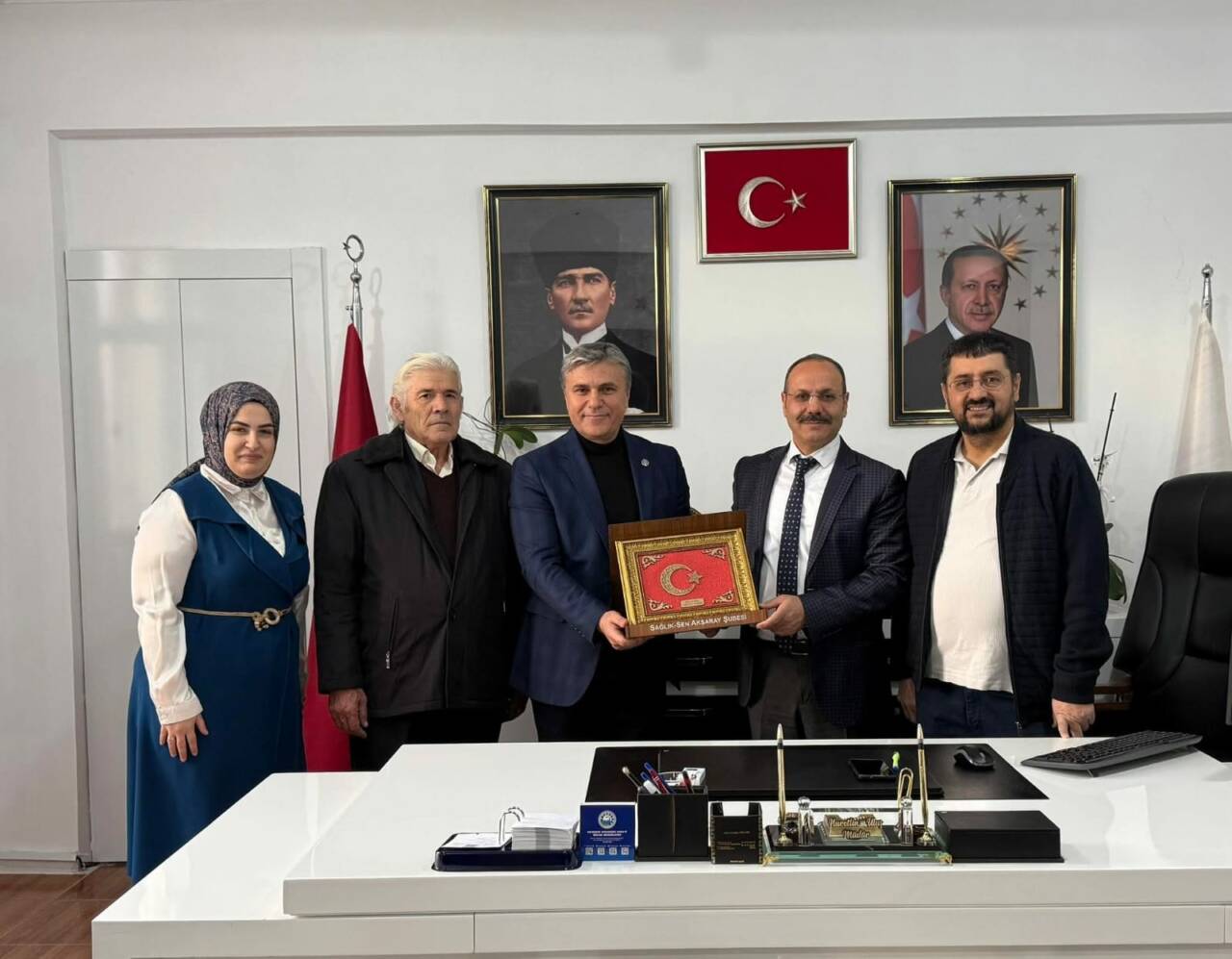 Sağlık Sen Aksaray Şube Başkanı Rıfat Kaya ve beraberindeki heyet,