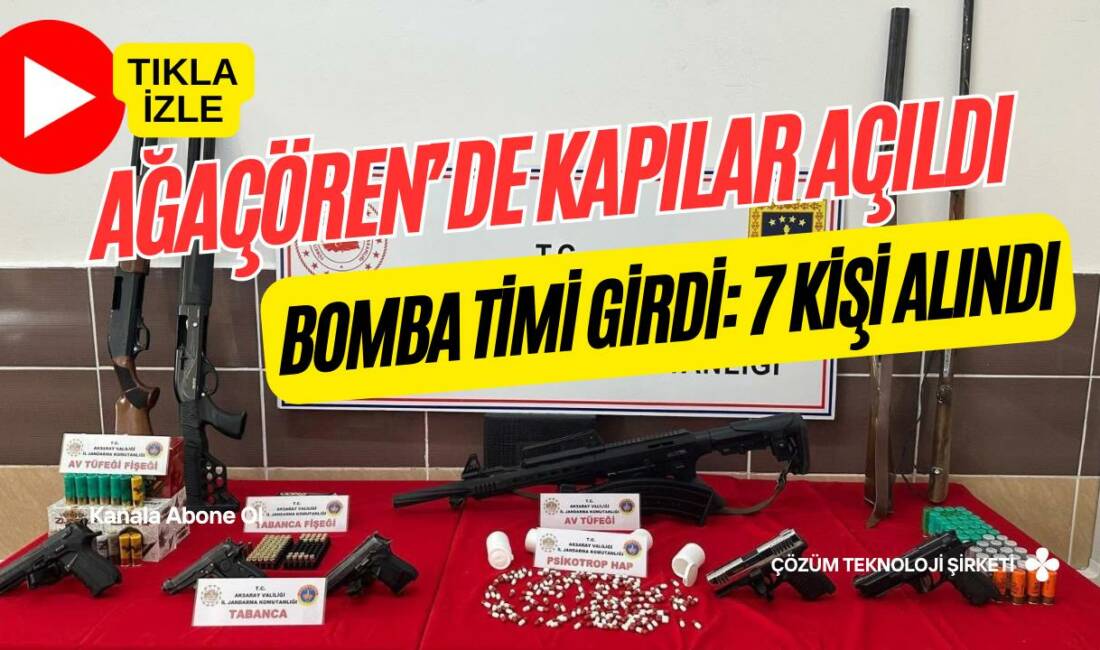 Aksaray’ın Ağaçören ilçesinde evler bomba arama ekipleriyle tek tek arandı;