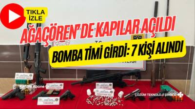 Aksaray’ın Ağaçören ilçesinde evler bomba arama ekipleriyle tek tek arandı;