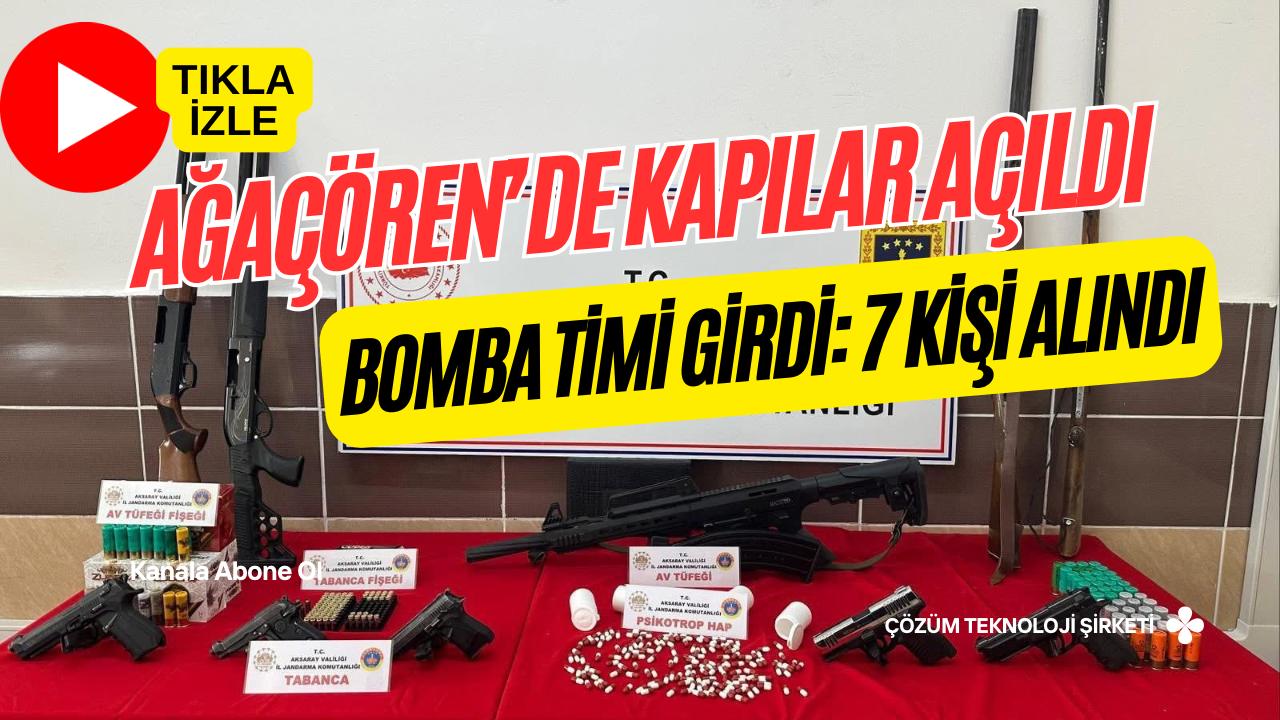 Aksaray’ın Ağaçören ilçesinde evler bomba arama ekipleriyle tek tek arandı;