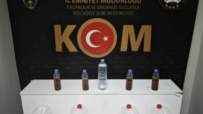 Kırşehir'de düzenlenen operasyonda, 23 litre sahte içki ve etil alkol