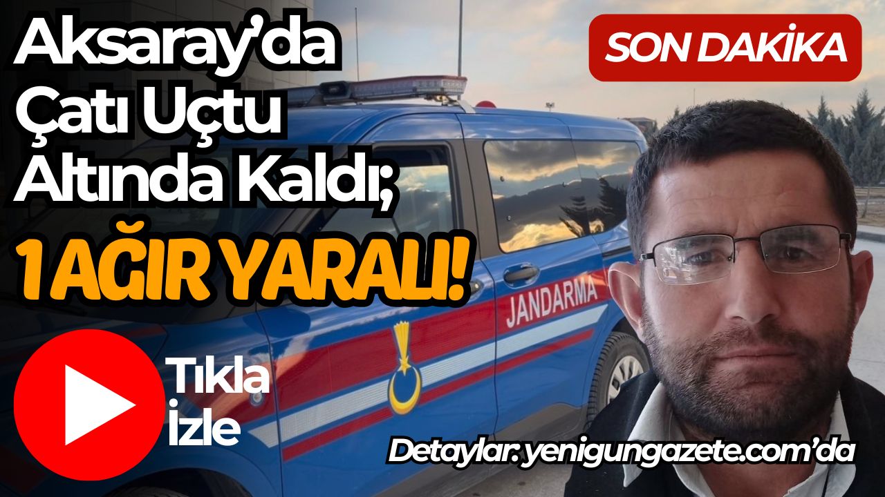 Aksaray’ın Eskil ilçesine bağlı Çukuryurt Köyü’nde şiddetli rüzgâr nedeniyle ahır