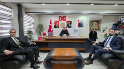 Ortaköy Belediye Başkanı Ahmet Koyuncu, İlçe Millî Eğitim Müdürü Mehmet