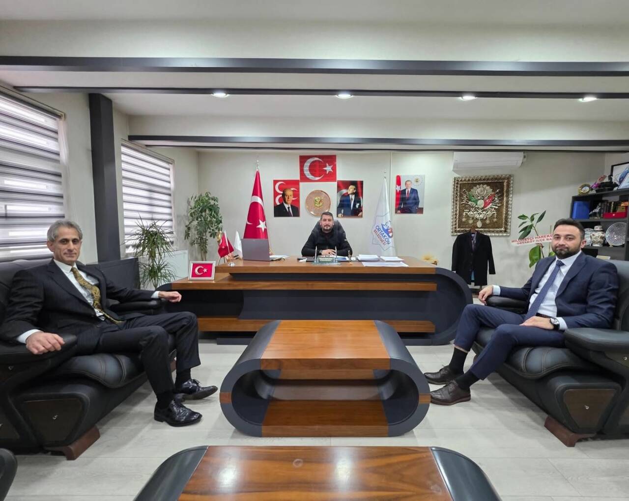Ortaköy Belediye Başkanı Ahmet Koyuncu, İlçe Millî Eğitim Müdürü Mehmet