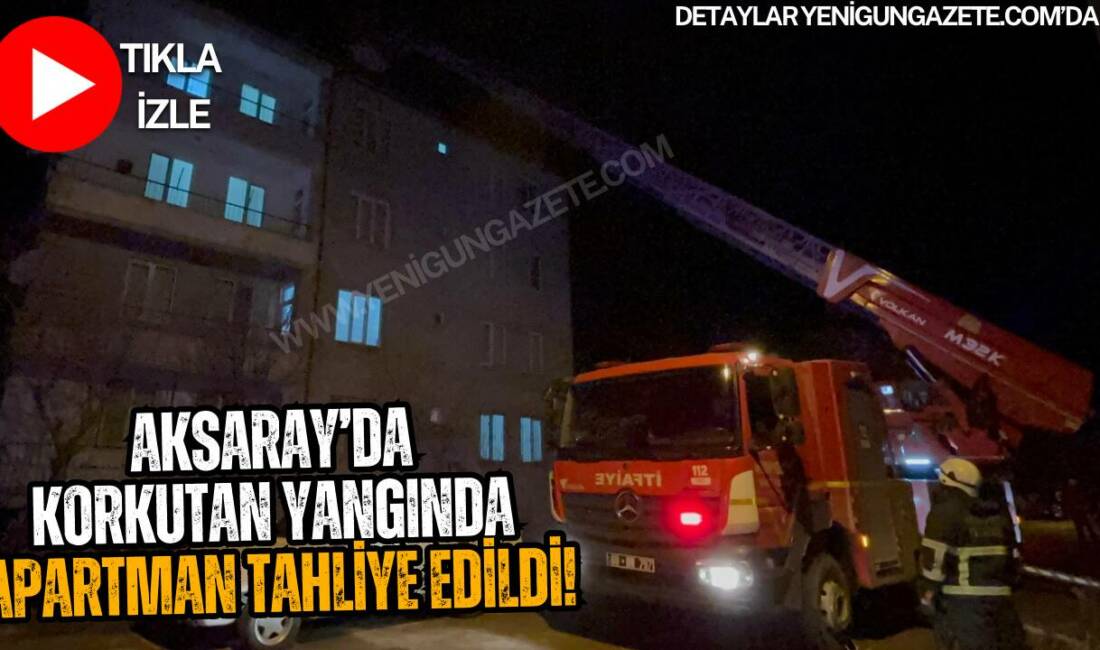Aksaray’da 4 katlı binanın çatısında bulunan baca yangını ekipleri harekete