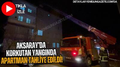 Aksaray’da 4 katlı binanın çatısında bulunan baca yangını ekipleri harekete
