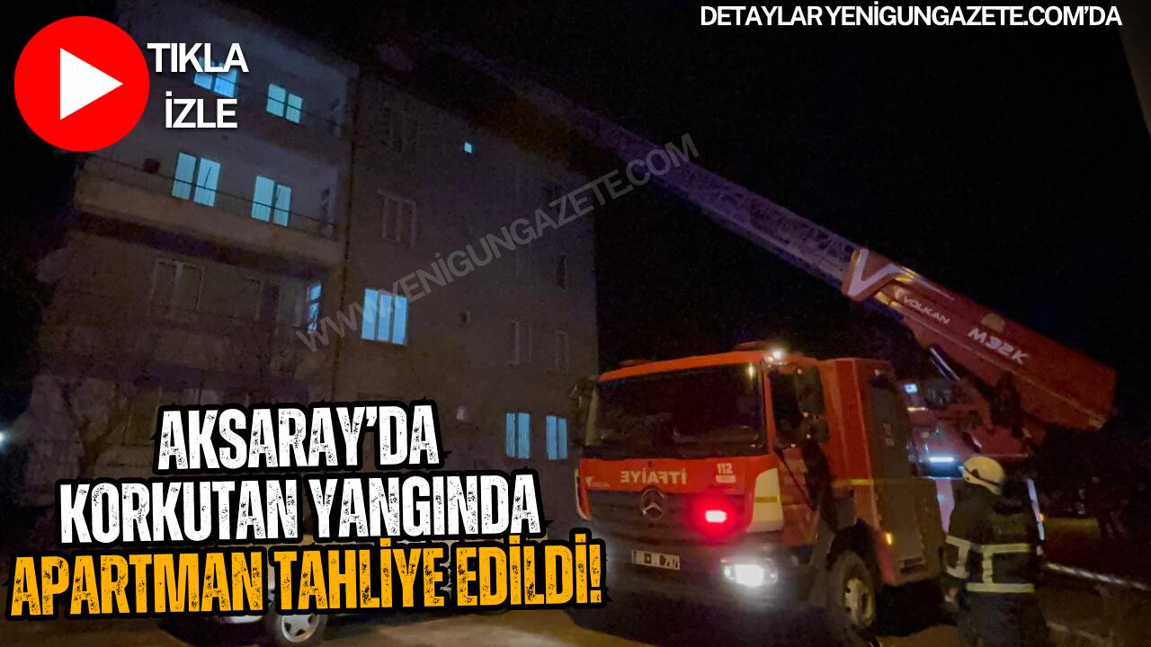 Aksaray’da 4 katlı binanın çatısında bulunan baca yangını ekipleri harekete