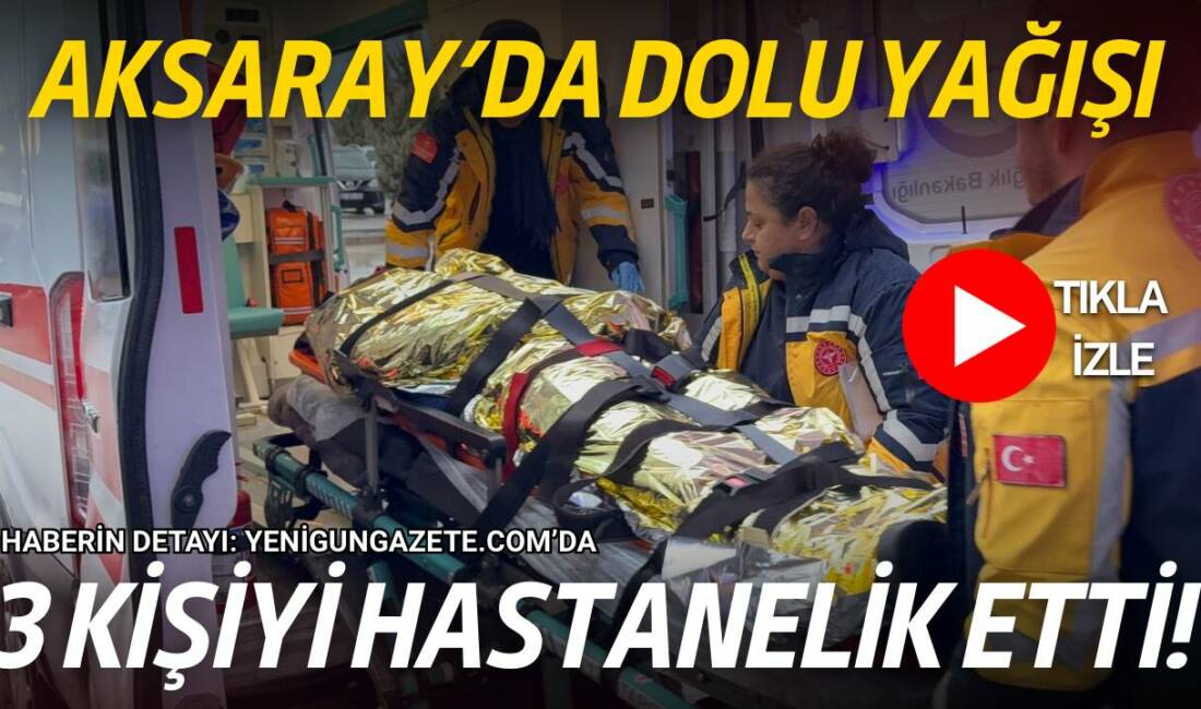 Aksaray - Adana karayolu Akçakent mevkiinde dolu nedeniyle kayan otomobildeki