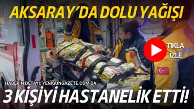 Aksaray - Adana karayolu Akçakent mevkiinde dolu nedeniyle kayan otomobildeki