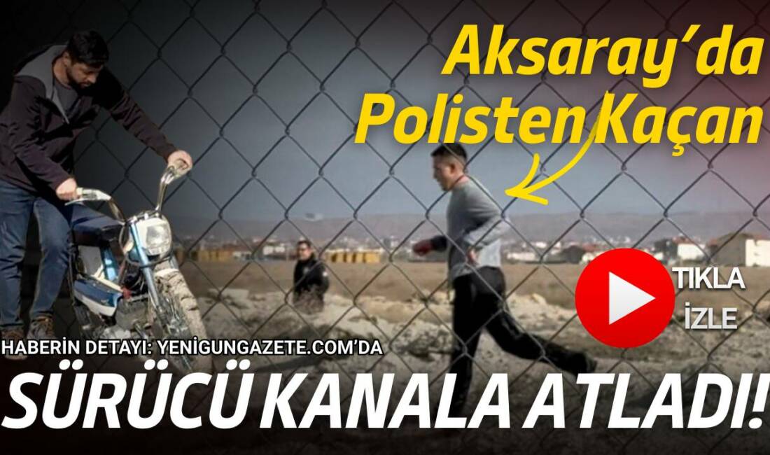 Aksaray Organize yolunda “dur” ihtarına uymayan plakasız motosiklet sürücüsü araziye