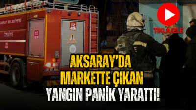 Aksaray’da 4 katlı binanın zemin katındaki marketin içinde bulunan çöp