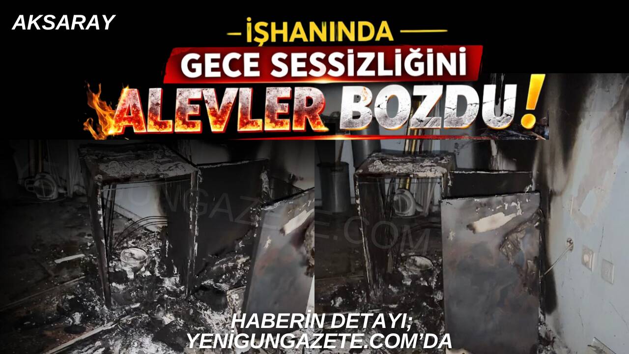 Zincirli Mahallesi Vehbibey Caddesi’ndeki bir işhanında buzdolabından çıkan yangın korku