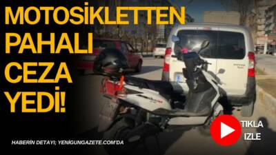 Aksaray’da trafik ekiplerince durdurulan ehliyetsiz ve plakasız elektrikli motosiklet sürücüsüne