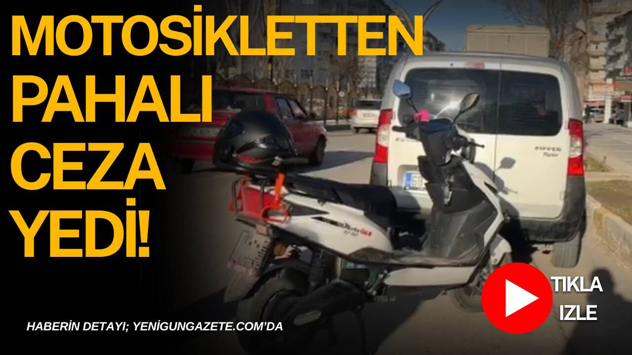 Aksaray’da trafik ekiplerince durdurulan ehliyetsiz ve plakasız elektrikli motosiklet sürücüsüne