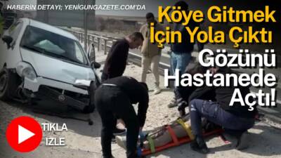 Aksaray-Nevşehir karayolunun 8’inci kilometresinde bariyerlere çarpıp orta refüje düşen otomobilin