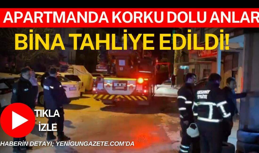 Aksaray’da 4 katlı apartmanın 2’nci katındaki dairede çıkan kombi yangını