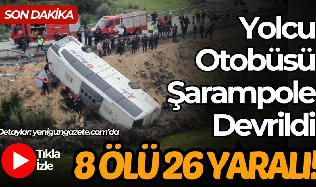 Antalya'da yolcu otobüsün devrilmesi sonucu kazada 8 kişi hayatını kaybetti.