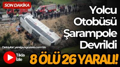 Antalya'da yolcu otobüsün devrilmesi sonucu kazada 8 kişi hayatını kaybetti.