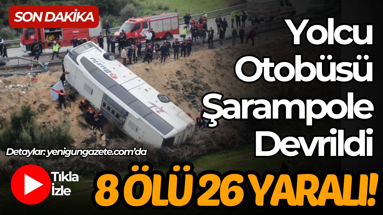Antalya'da yolcu otobüsün devrilmesi sonucu kazada 8 kişi hayatını kaybetti.
