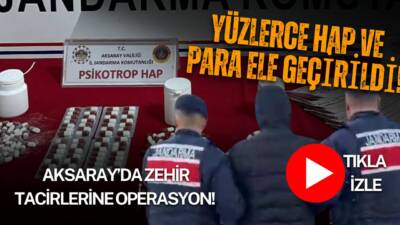 Aksaray’da jandarma ekiplerinin düzenlediği operasyonda 288 sentetik hap ve 74