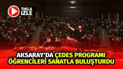 Aksaray Üniversitesi konferans salonunda düzenlenen ÇEDES programında liseli öğrenciler, Talha
