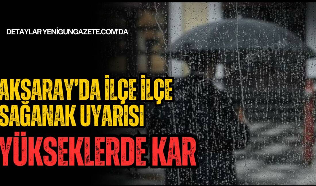 Konya 8. Meteoroloji Bölge Müdürlüğü, Aksaray ve ilçeleri için yağmur