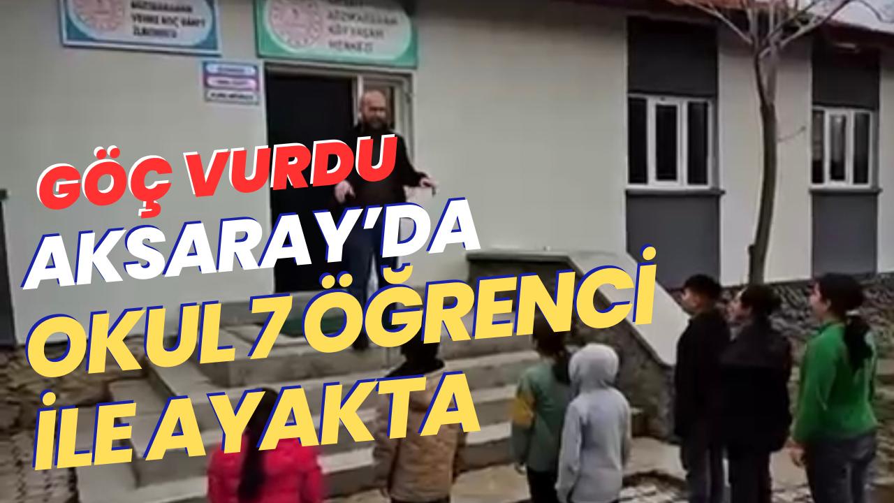 Aksaray’da okul 7 öğrenci ile eğitim vermeye devam ediyor. Azalan