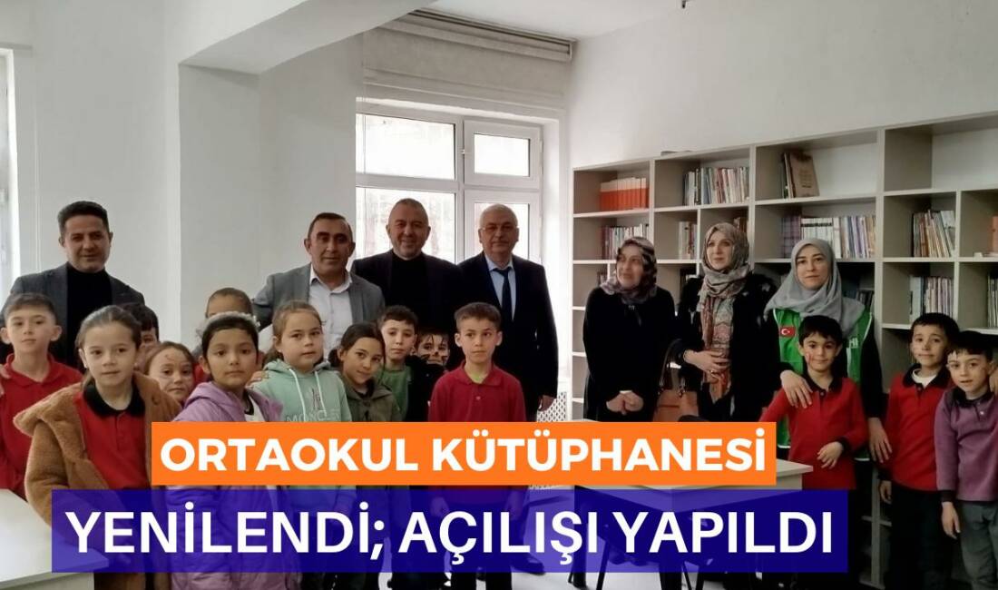 Aksaray İHH’nin yenilediği Helvadere Atatürk Ortaokulu Kütüphanesi, İHH Başkanı Eyüp