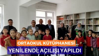 Aksaray İHH’nin yenilediği Helvadere Atatürk Ortaokulu Kütüphanesi, İHH Başkanı Eyüp