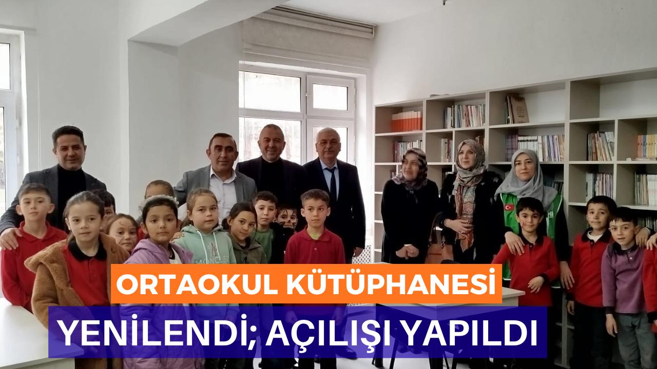Aksaray İHH’nin yenilediği Helvadere Atatürk Ortaokulu Kütüphanesi, İHH Başkanı Eyüp
