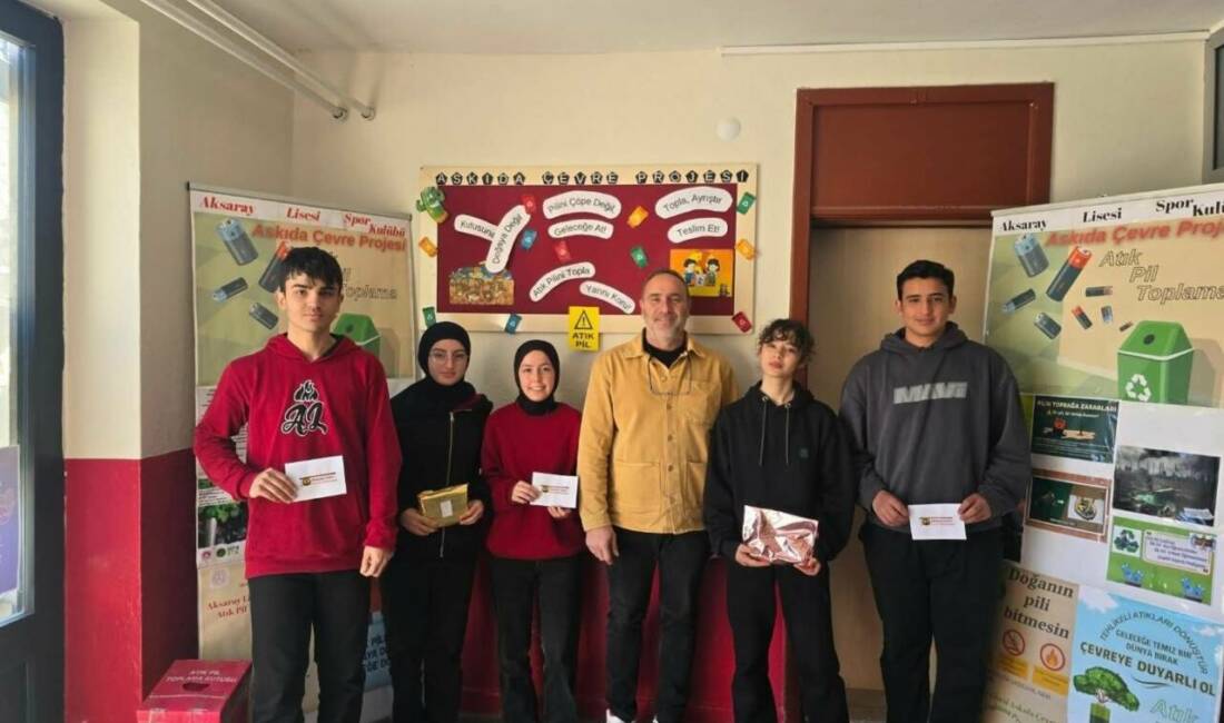 Aksaray Lisesi Spor Kulübü’nün Askıda Çevre Projesi kapsamında yürüttüğü kampanyada,