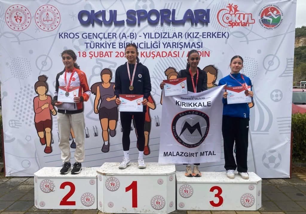 Kuşadası’nda düzenlenen Okul Sporları Kros Türkiye Birinciliği’nde Aksaray’ı temsil eden
