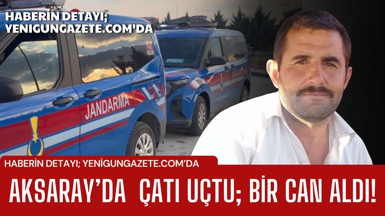 Aksaray’ın Eskil ilçesinde kuvvetli rüzgârın uçurduğu ahır çatısı altında kalan