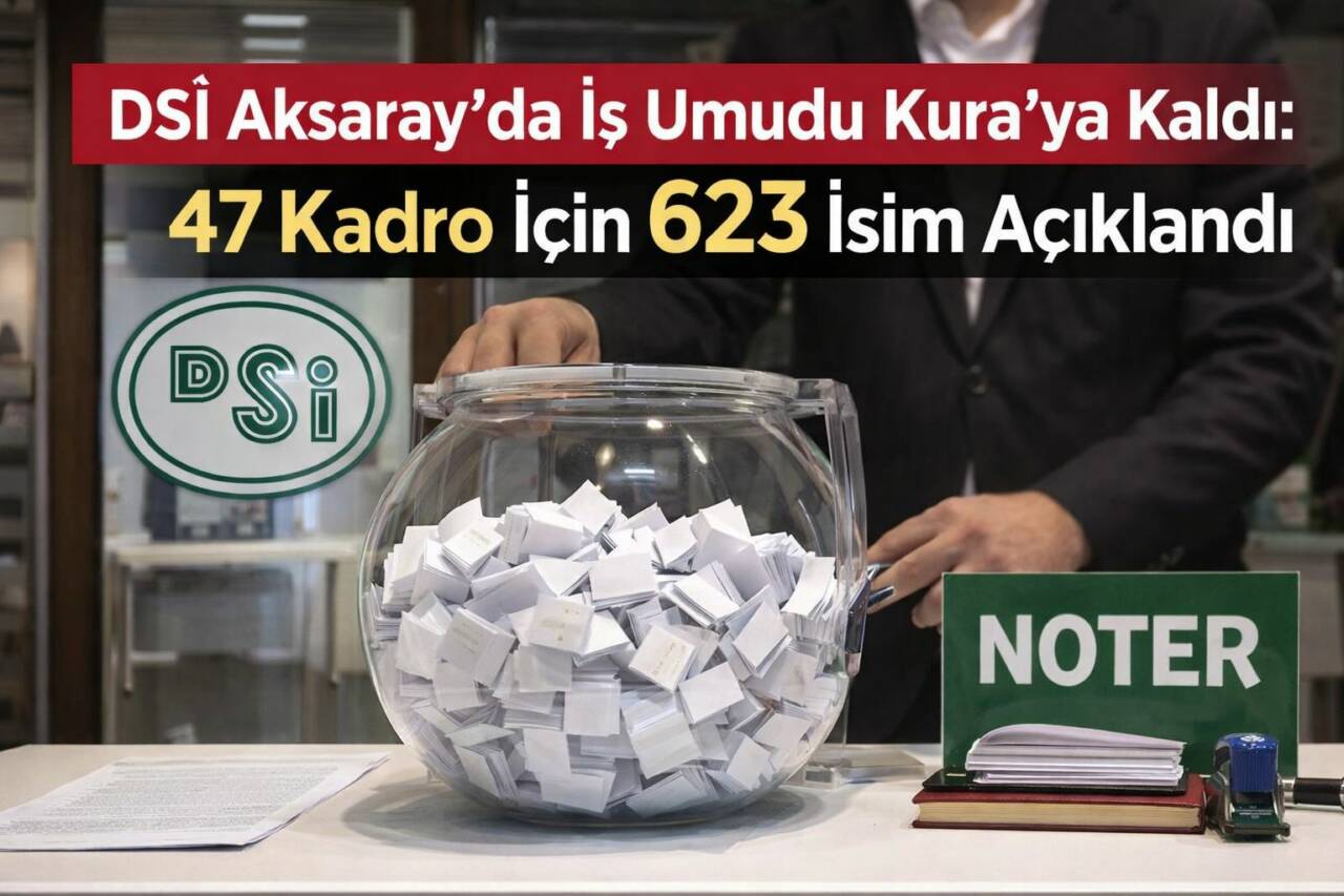 DSİ Aksaray teşkilatında istihdam edilecek 47 sürekli işçi için 623
