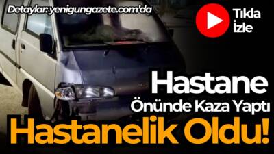 Aksaray Eğitim ve Araştırma Hastanesi önünde minibüsle çarpışan motosiklet sürücüsü