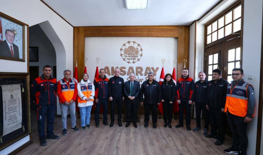 Aksaray’da 1–7 Mart Deprem Haftası kapsamında AFAD heyeti, Vali Murat