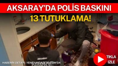 Aksaray’da narkotik ekiplerinin düzenlediği operasyonda bir evde mutfak dolabına gizlenmiş