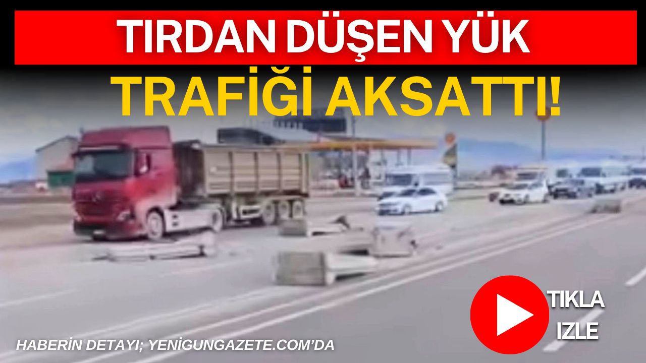 Aksaray Yavuz Sultan Selim Mahallesi’nde tır dorsesinden yola düşen yük