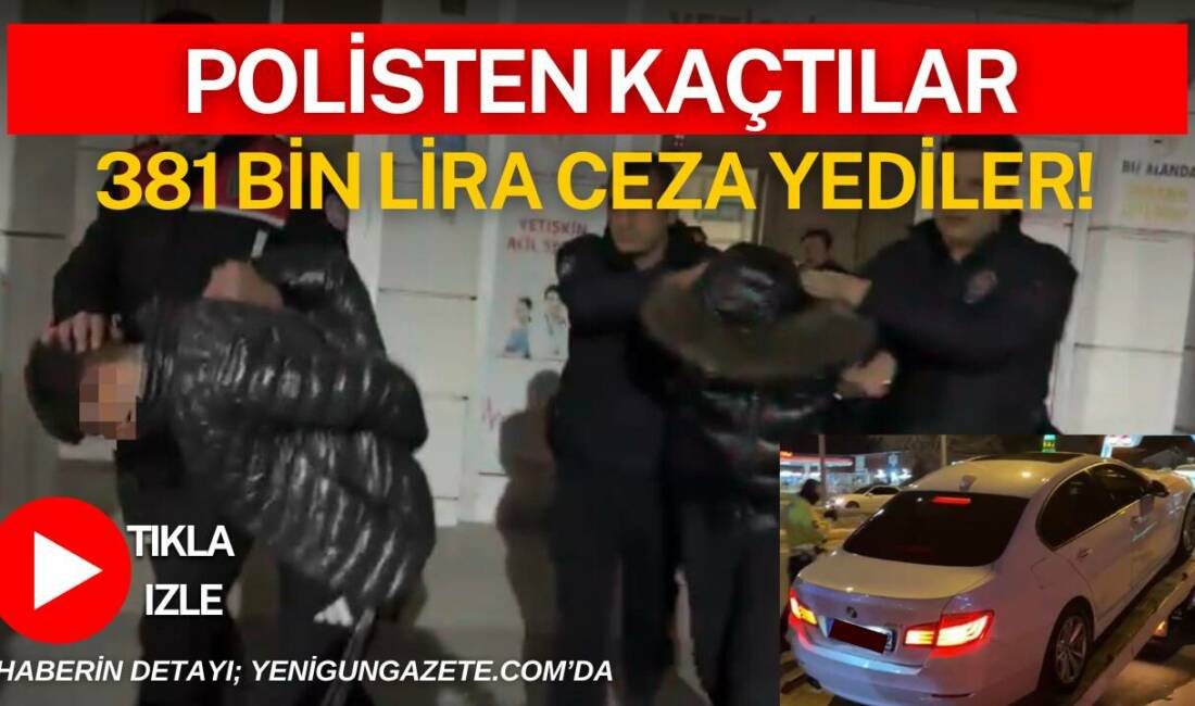 Aksaray Nevşehir Kavşağı’nda polisin “dur” ihtarına uymayan araç şehir içinde