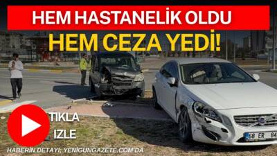 Aksaray’da kavşakta iki aracın çarpışması sonucu meydana gelen kazada 17