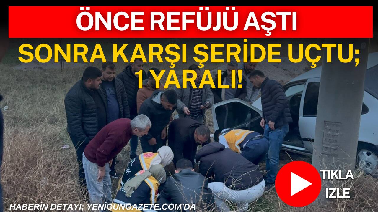 Aksaray Nevşehir yolunda kontrolden çıkan otomobil refüje çıkarak önce elektrik