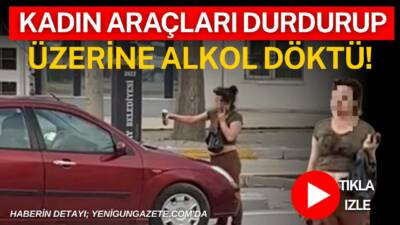 Aksaray Taşpazar Mahallesi’nde ayakkabısız gezen bir kadın araçların önünü kesip